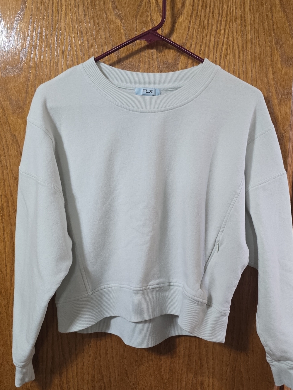 FLX White Cropped Crewneck Sweatshirt